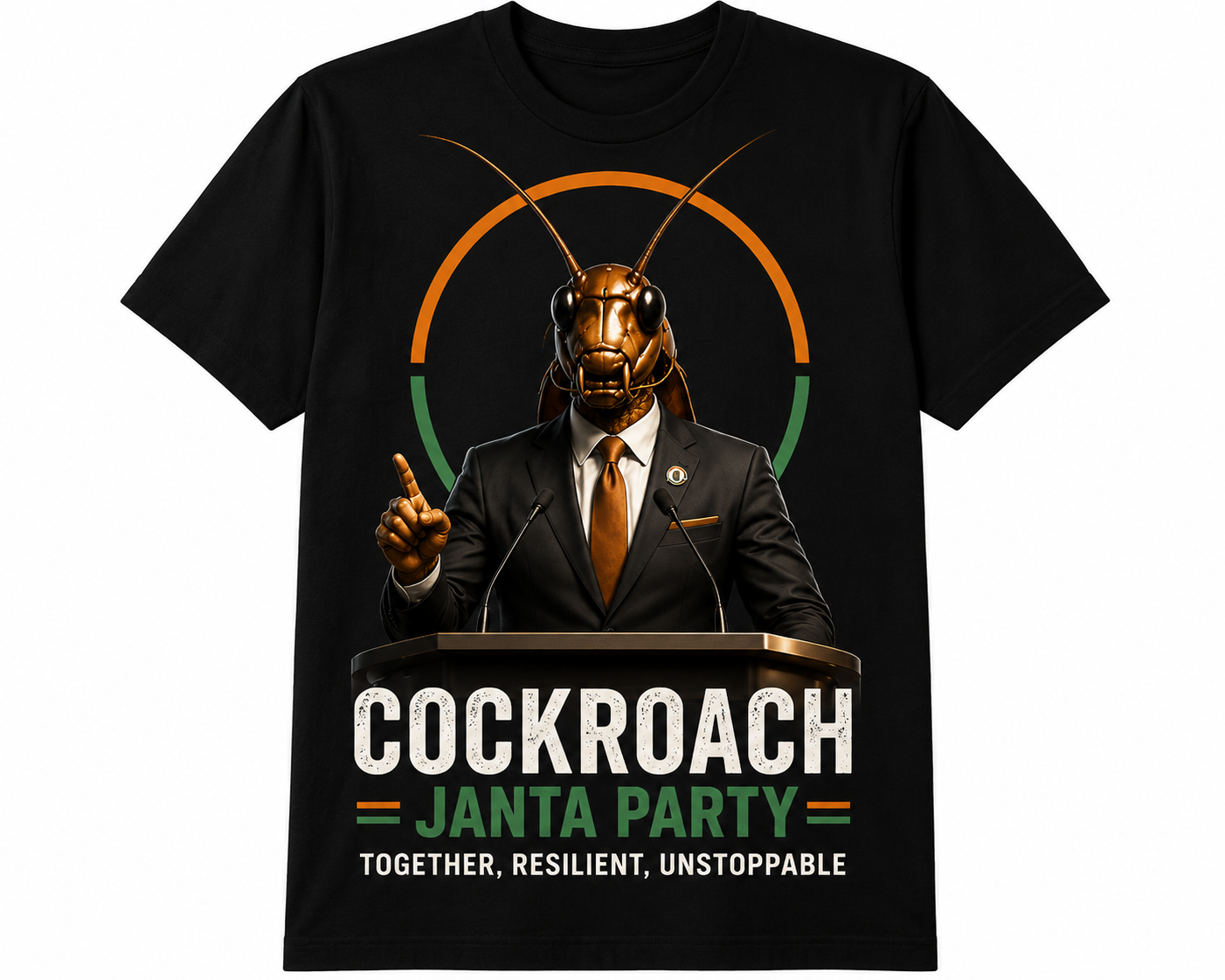Cockroach Janta Party Printed T-Shirt, Best Fiber, Comfortable Fit- Black